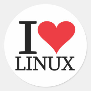 Adesivo Redondo I Heart Linux