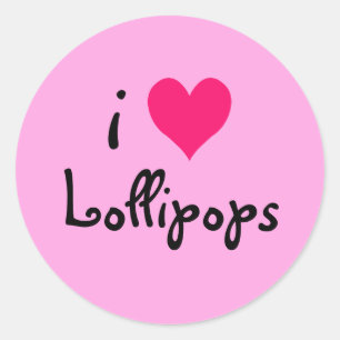 Adesivo Redondo I Heart Lollipops