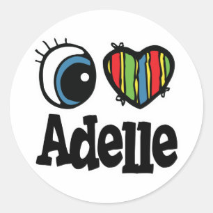 Adesivo Redondo I Heart (Love) Adelle