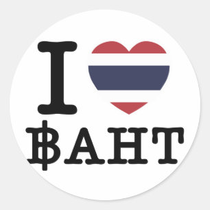 Adesivo Redondo I Heart (Love) Baht