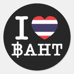 Adesivo Redondo I Heart (Love) Baht