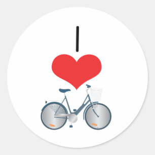 Adesivo Redondo I Heart (Love) Bikes