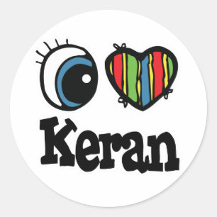 Adesivo Redondo I Heart (Love) Keran