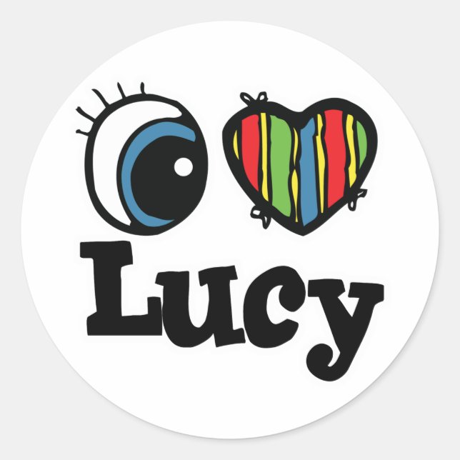 Adesivo Redondo I Heart (Love) Lucy (Frente)