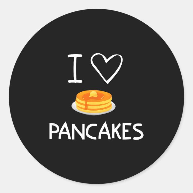 Adesivo Redondo I Heart Love Pancakes, Funny, Jokes, Sarcastic, Fa (Frente)