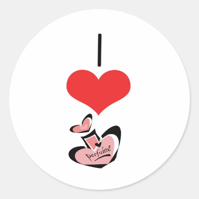 Adesivo Redondo I Heart (Love) Perfume (Frente)