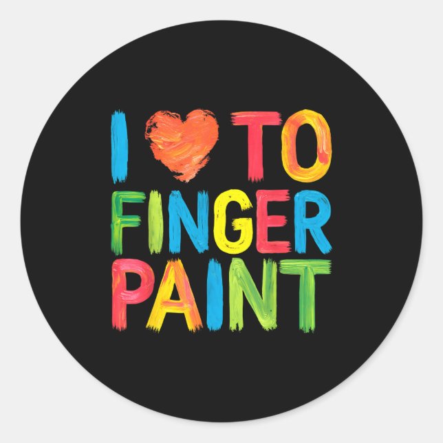 Adesivo Redondo I Heart Love To Finger Paint Cute Couple Valentine (Frente)