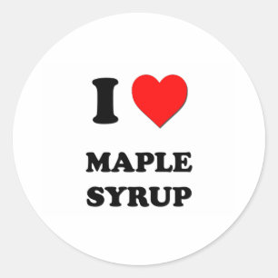 Adesivo Redondo I Heart Maple Syrup