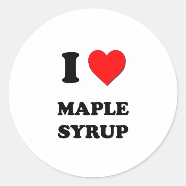 Adesivo Redondo I Heart Maple Syrup (Frente)