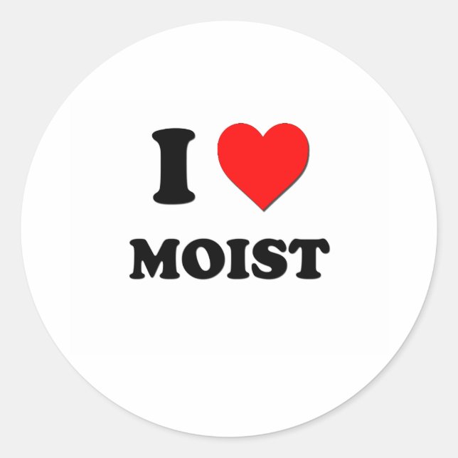 Adesivo Redondo I Heart Moist (Frente)