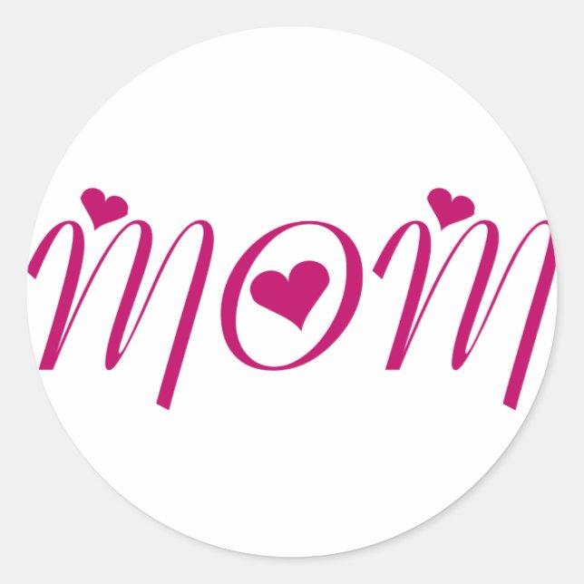 Adesivo Redondo I Heart MOM (Frente)
