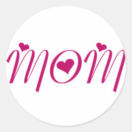 Adesivo Redondo "I Heart MOM!" por Celeste Sheffey