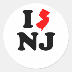 Adesivo Redondo I Heart NJ