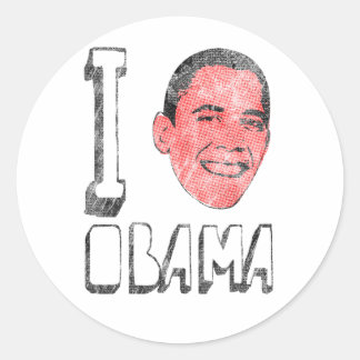 Adesivo Redondo I Heart Obama Stickers