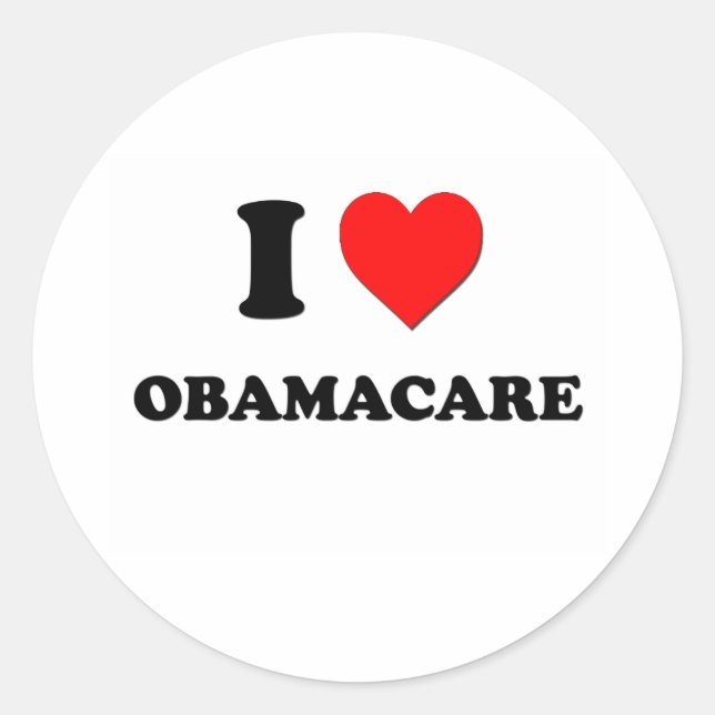 Adesivo Redondo I Heart Obamacare (Frente)
