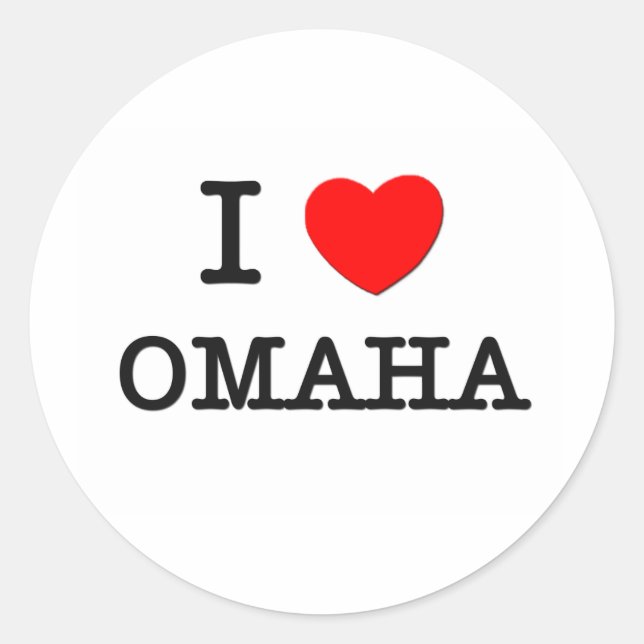 Adesivo Redondo I Heart OMAHA (Frente)