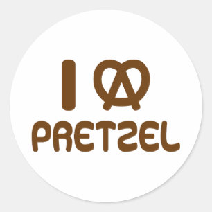 Adesivo Redondo I Heart Pretzel