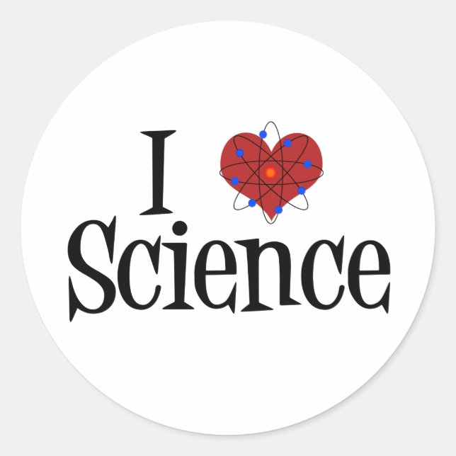 Adesivo Redondo I Heart Science (Frente)