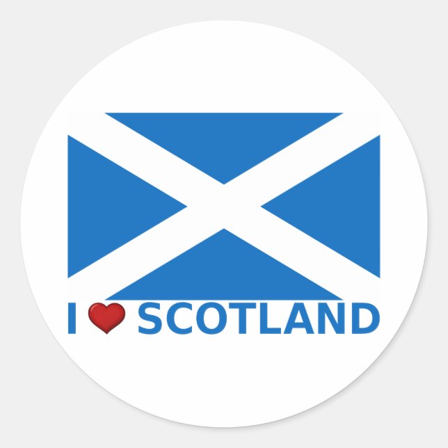 Adesivo Redondo I Heart Scotland (Frente)