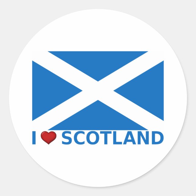 Adesivo Redondo I Heart Scotland (Frente)