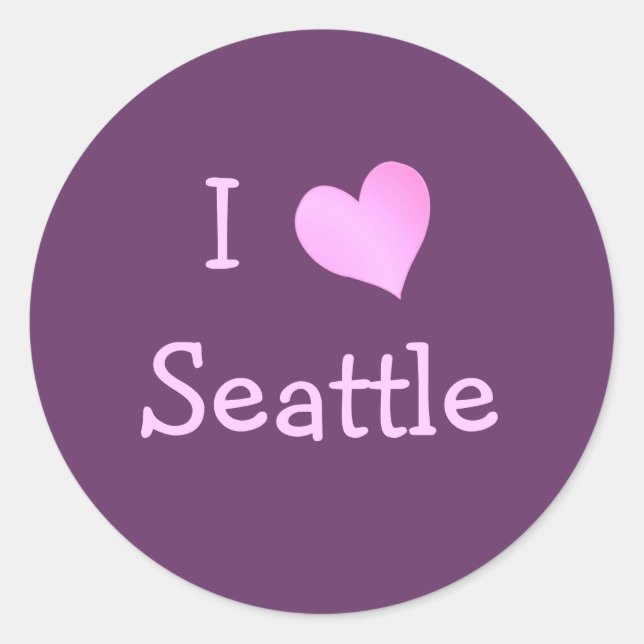 Adesivo Redondo I Heart Seattle (Frente)