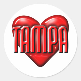 Adesivo Redondo I Heart Tampa