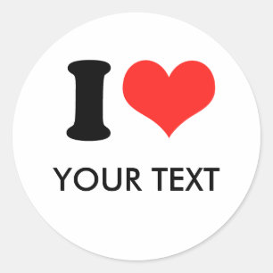 Adesivo Redondo I HEART (texto)