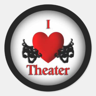 Adesivo Redondo I Heart Theater
