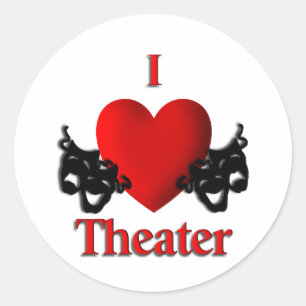 Adesivo Redondo I Heart Theater