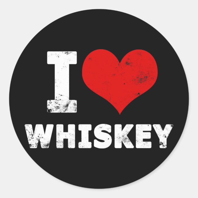 Adesivo Redondo I Heart Whiskey (Frente)