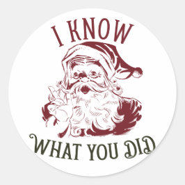 Adesivo Redondo I know what You did Vintage Chistmas
