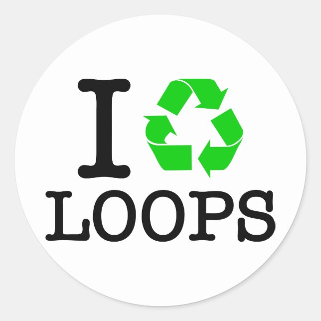 Adesivo Redondo I Loops de Reciclar (Frente)
