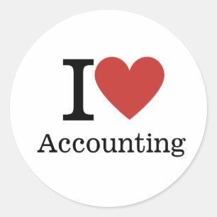 Adesivo Redondo I ❤️ Love Accounting (para Funcionários) PERSONALI