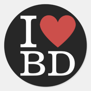 Adesivo Redondo I ❤️ Love BD Building Department Funcionários PERS