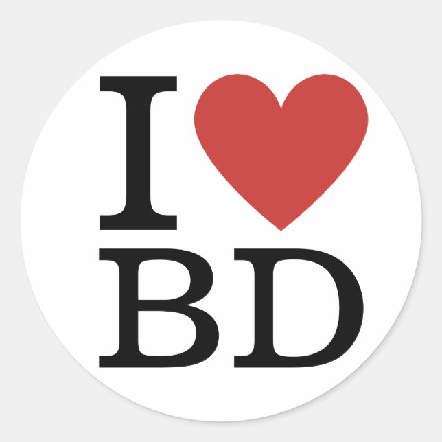 Adesivo Redondo I ❤️ Love BD Building Department Funcionários PERS (Frente)