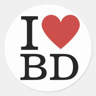 Adesivo Redondo I ❤️ Love BD Building Department Funcionários PERS