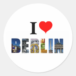 Adesivo Redondo I Love Berlin Germany Viagem City Photo