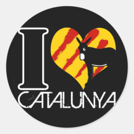Adesivo Redondo I Love Catalunya