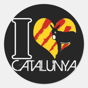 Adesivo Redondo I Love Catalunya