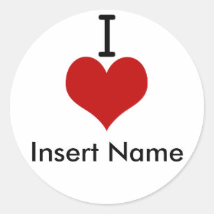 Adesivo Redondo I Love (coração)