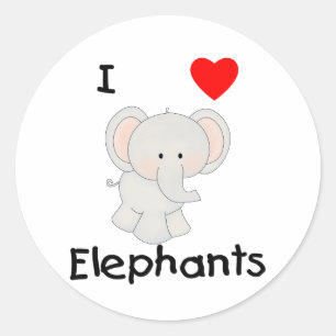 Adesivo Redondo I Love Elephants (2)