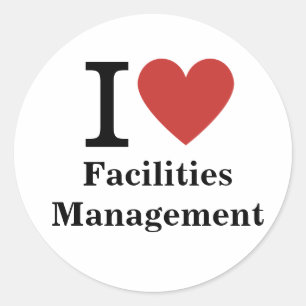Adesivo Redondo I ❤️ Love Facilities Management STICKER