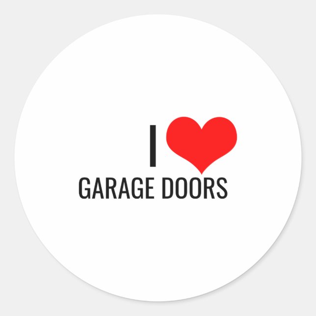 Adesivo Redondo I Love Garage Doors Red Heart Christmas Gift Nk To (Frente)