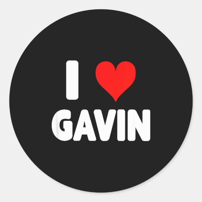 Adesivo Redondo I Love Gavin - Heart  (Frente)