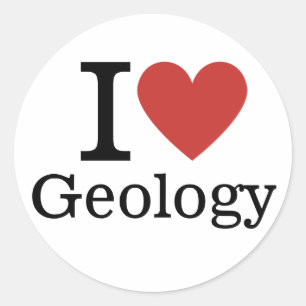 Adesivo Redondo I ❤️ Love Geology for Stuents/Faculty CUSTOM