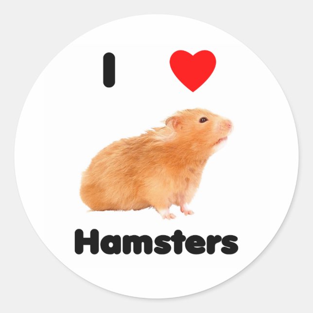 Adesivo Redondo I love hamsters Sticker (Frente)