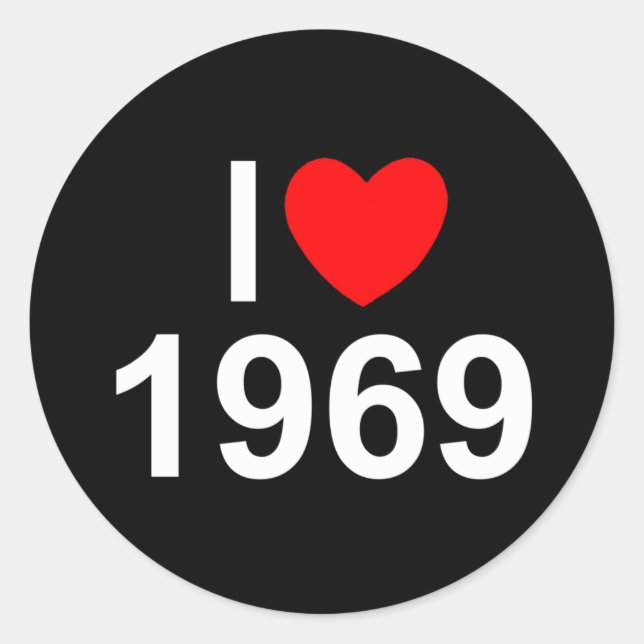 Adesivo Redondo I Love (Heart) 1969 (Frente)