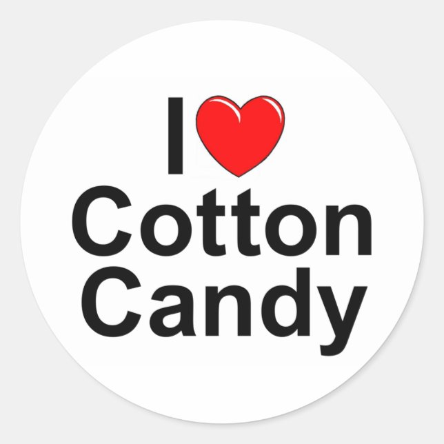 Adesivo Redondo I Love (Heart) Cotton Candy (Frente)