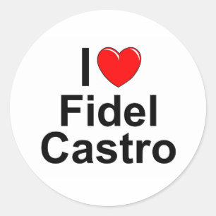 Adesivo Redondo I Love (Heart) Fidel Castro