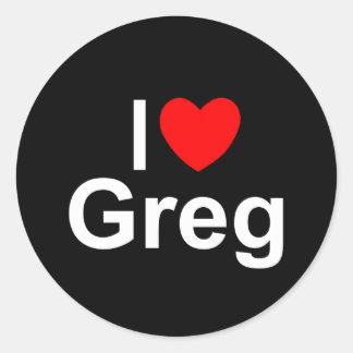 Adesivo Redondo I Love (Heart) Greg